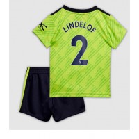 Fotbalové Dres Manchester United Victor Lindelof #2 Dětské Alternativní 2022-23 Krátký Rukáv (+ trenýrky)